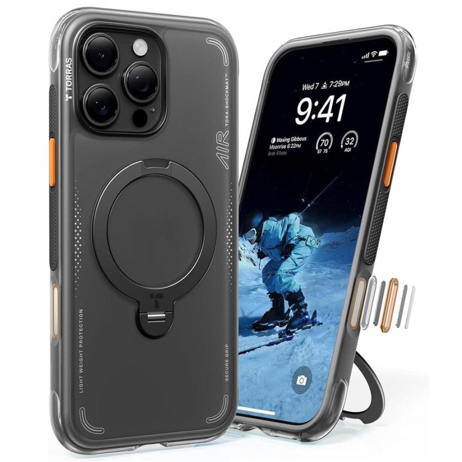 TORRAS Ostand Q3 Air Series For iPhone 16 Pro Max Case Shockproof Kickstand Phone Cover | Compatible with MagSafe