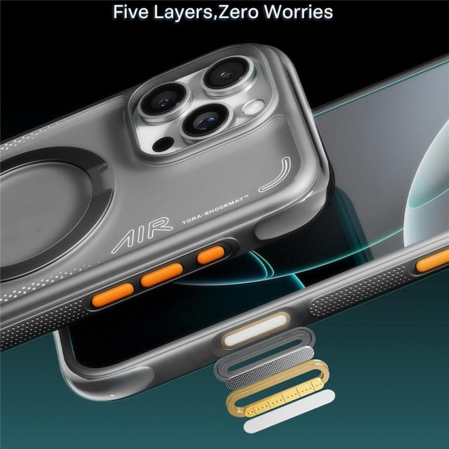 TORRAS Ostand Q3 Air Series For iPhone 16 Pro Max Case Shockproof Kickstand Phone Cover | Compatible with MagSafe