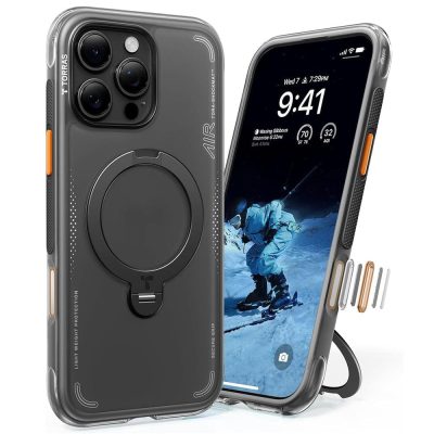 TORRAS Ostand Q3 Air Series For iPhone 16 Pro Case Shockproof Kickstand Phone Cover | Compatible with MagSafe