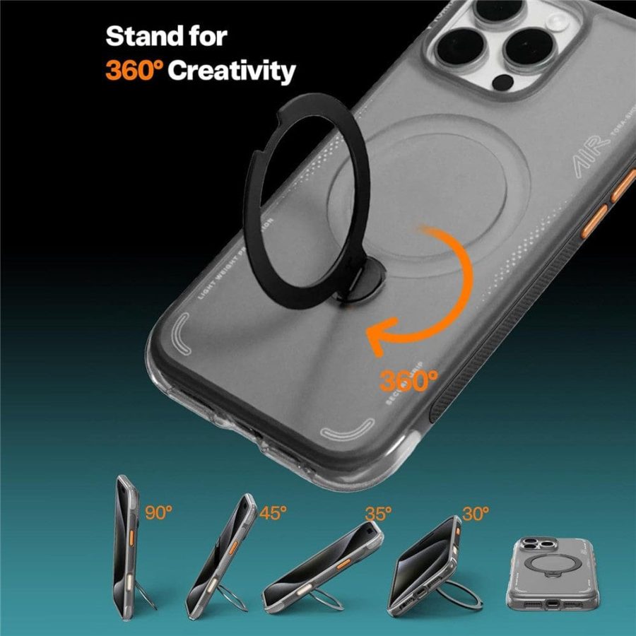 TORRAS Ostand Q3 Air Series For iPhone 16 Pro Case Shockproof Kickstand Phone Cover | Compatible with MagSafe