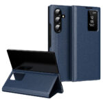 Flip Leather Case For Samsung Galaxy Z Fold 7 6 5 4 3 Series with Smart View Window and Card Slot Phone Cover