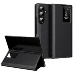 Flip Leather Case For Samsung Galaxy Z Fold 7 6 5 4 3 Series with Smart View Window and Card Slot Phone Cover