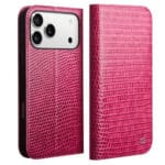 QIALINO For iPhone 17 Pro Wallet Case Crocodile Texture Genuine Leather Anti-Drop Phone Cover