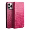 QIALINO For iPhone 17 Pro Wallet Case Crocodile Texture Genuine Leather Anti-Drop Phone Cover