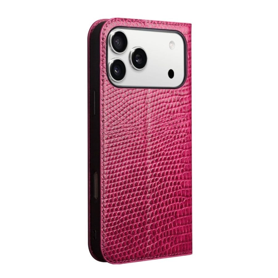 QIALINO For iPhone 17 Pro Wallet Case Crocodile Texture Genuine Leather Anti-Drop Phone Cover
