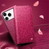 QIALINO For iPhone 17 Pro Wallet Case Crocodile Texture Genuine Leather Anti-Drop Phone Cover