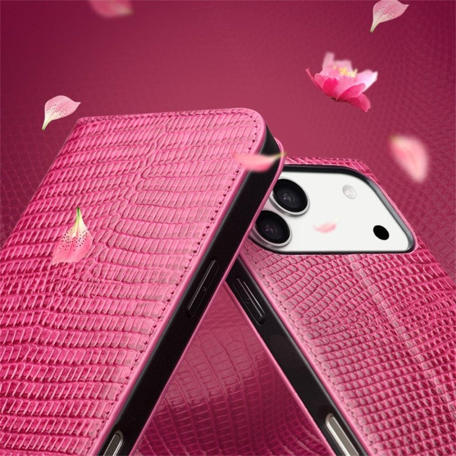 QIALINO For iPhone 17 Pro Wallet Case Crocodile Texture Genuine Leather Anti-Drop Phone Cover