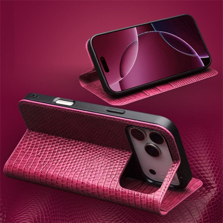 QIALINO For iPhone Air Wallet Case Crocodile Texture Genuine Leather Anti-Drop Phone Cover