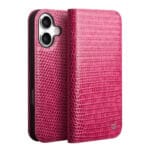 QIALINO For iPhone 17 Wallet Case Crocodile Texture Genuine Leather Anti-Drop Phone Cover
