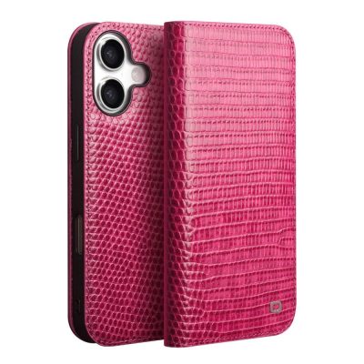 QIALINO For iPhone 17 Wallet Case Crocodile Texture Genuine Leather Anti-Drop Phone Cover