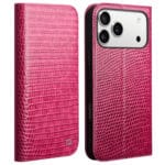 QIALINO For iPhone 17 Pro Max Wallet Case Crocodile Texture Genuine Leather Anti-Drop Phone Cover