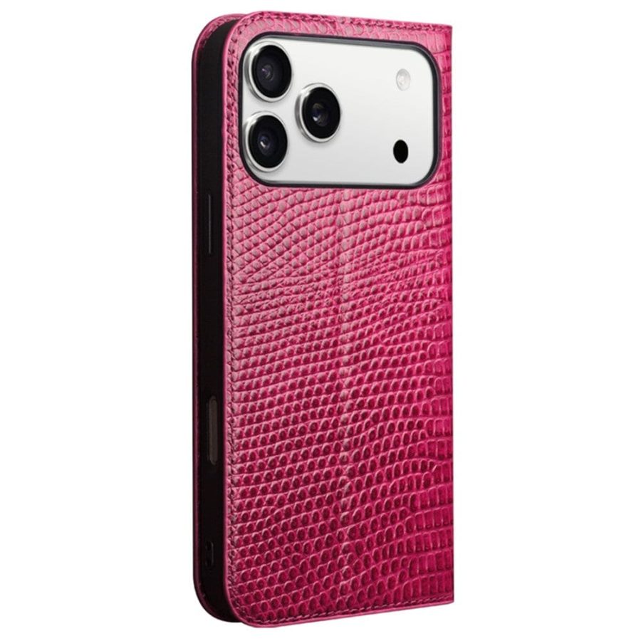 QIALINO For iPhone 17 Pro Max Wallet Case Crocodile Texture Genuine Leather Anti-Drop Phone Cover