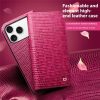 QIALINO For iPhone 17 Pro Max Wallet Case Crocodile Texture Genuine Leather Anti-Drop Phone Cover