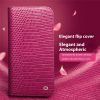 QIALINO For iPhone 17 Pro Max Wallet Case Crocodile Texture Genuine Leather Anti-Drop Phone Cover