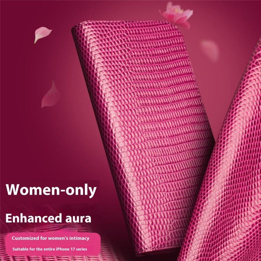 QIALINO For iPhone 17 Pro Max Wallet Case Crocodile Texture Genuine Leather Anti-Drop Phone Cover