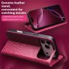 QIALINO For iPhone 17 Pro Max Wallet Case Crocodile Texture Genuine Leather Anti-Drop Phone Cover