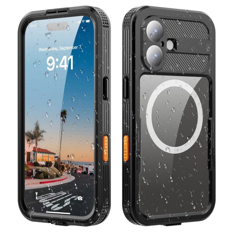 6601174466A-1 REDPEPPER For iPhone 17 IP68 Waterproof Case Clear Back Phone Cover Compatible with MagSafe