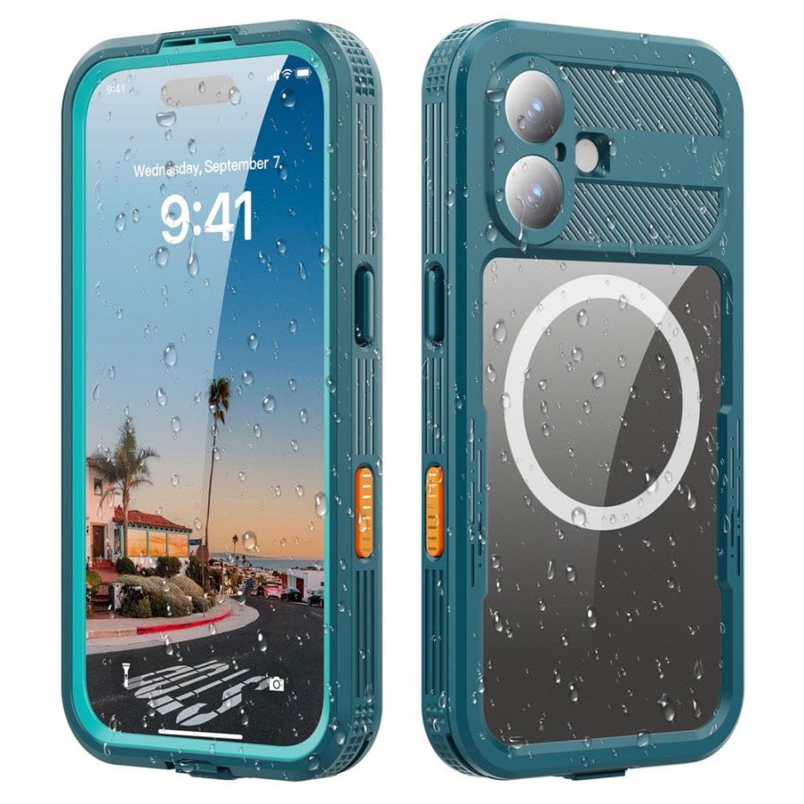 6601174466B-1 REDPEPPER For iPhone 17 IP68 Waterproof Case Clear Back Phone Cover Compatible with MagSafe