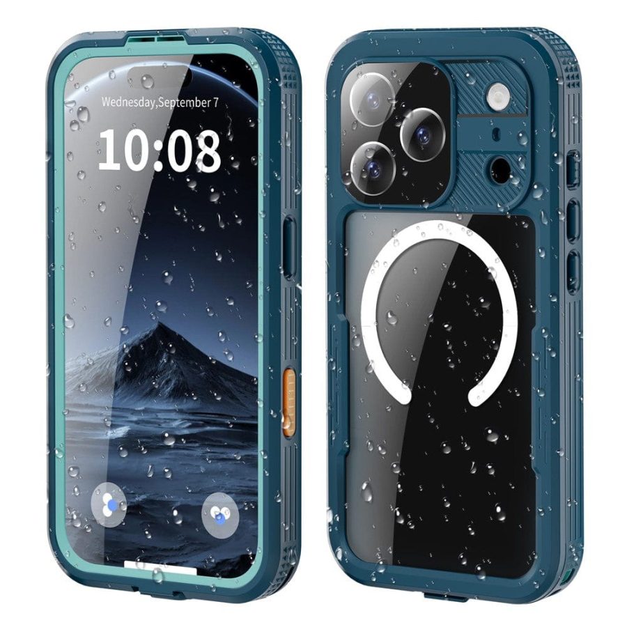 6601174468A-1 REDPEPPER For iPhone 17 Pro IP68 Waterproof Case Clear Back Phone Cover Compatible with MagSafe