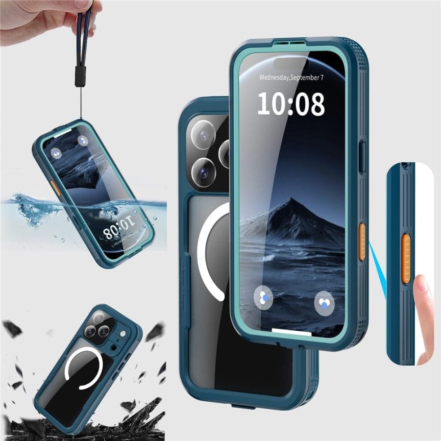 6601174468A-15 REDPEPPER For iPhone 17 Pro IP68 Waterproof Case Clear Back Phone Cover Compatible with MagSafe