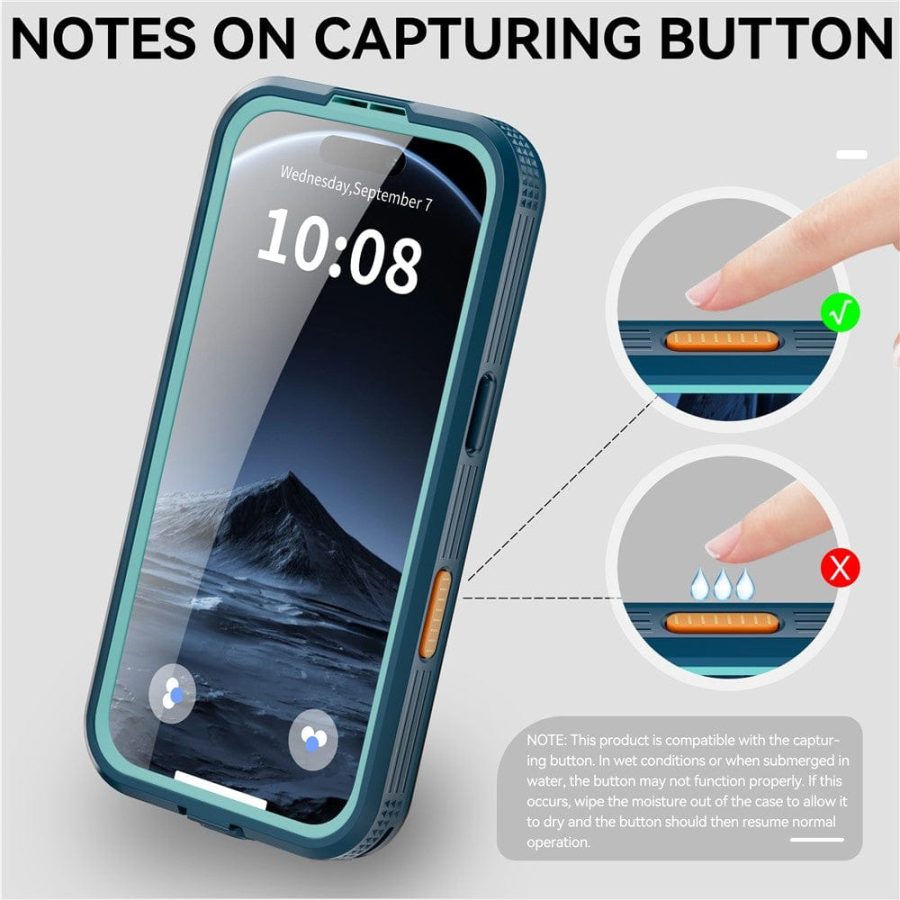 6601174468A-16 REDPEPPER For iPhone 17 Pro IP68 Waterproof Case Clear Back Phone Cover Compatible with MagSafe