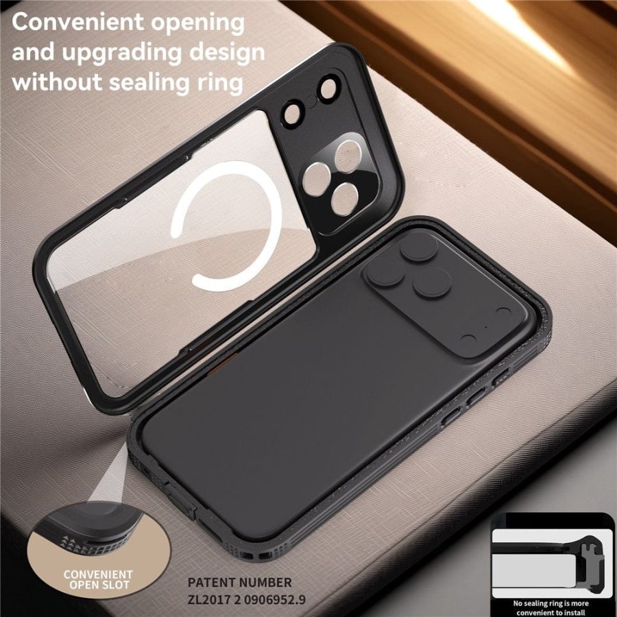 6601174469A-10 REDPEPPER For iPhone 17 Pro Max IP68 Waterproof Case Clear Back Phone Cover Compatible with MagSafe