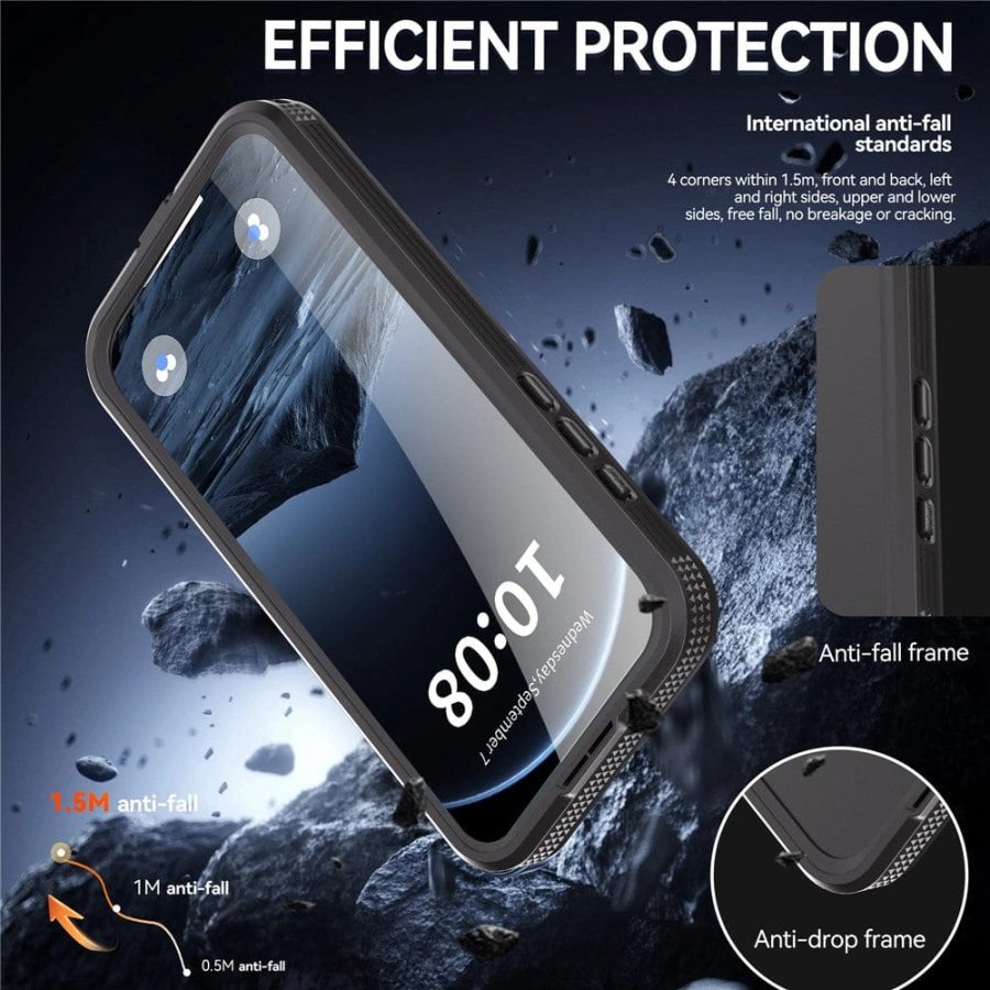 6601174469A-12 REDPEPPER For iPhone 17 Pro Max IP68 Waterproof Case Clear Back Phone Cover Compatible with MagSafe