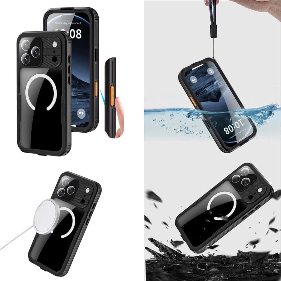 6601174469A-14 REDPEPPER For iPhone 17 Pro Max IP68 Waterproof Case Clear Back Phone Cover Compatible with MagSafe