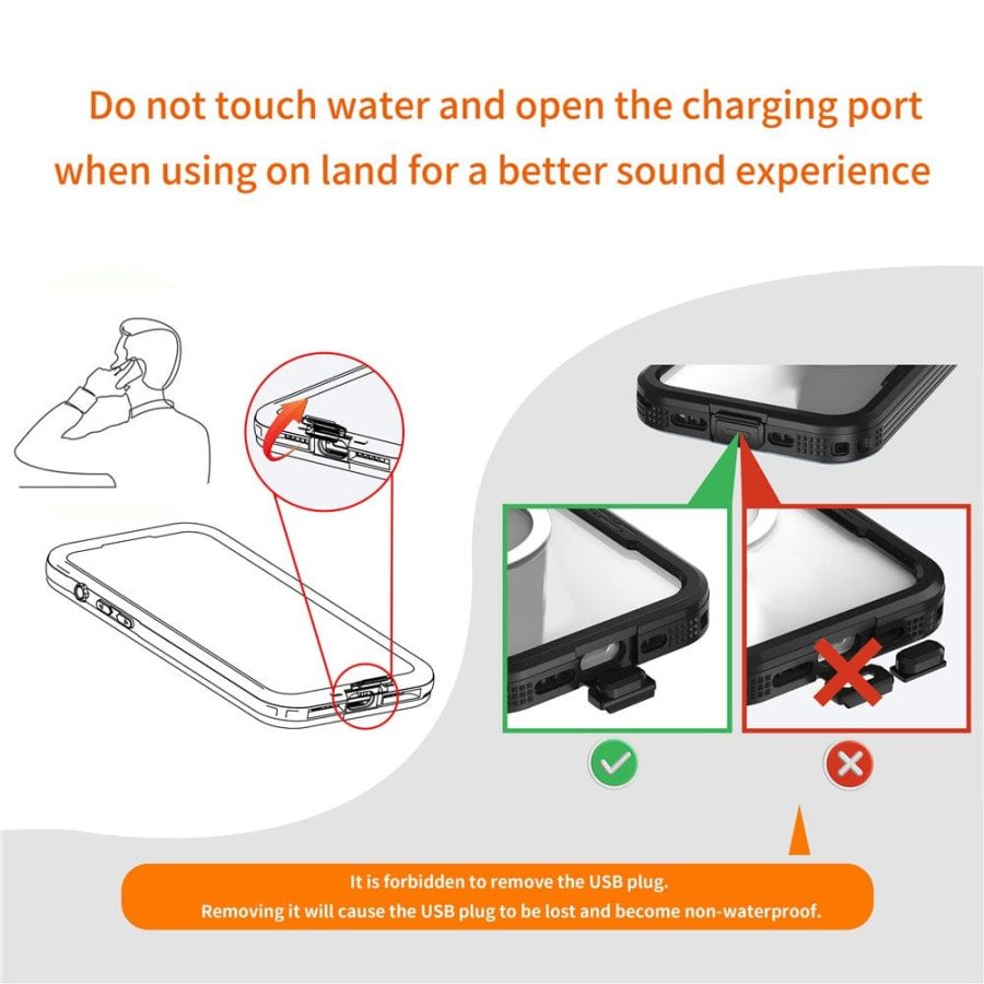 6601174469A-18 REDPEPPER For iPhone 17 Pro Max IP68 Waterproof Case Clear Back Phone Cover Compatible with MagSafe