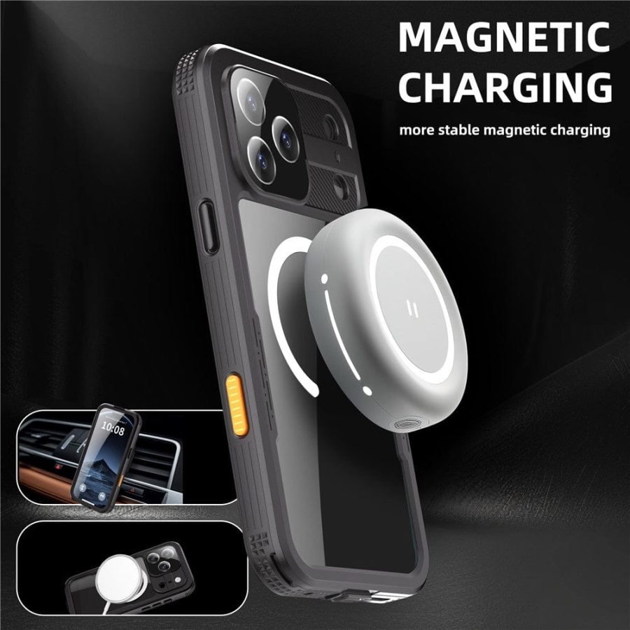 6601174469A-6 REDPEPPER For iPhone 17 Pro Max IP68 Waterproof Case Clear Back Phone Cover Compatible with MagSafe