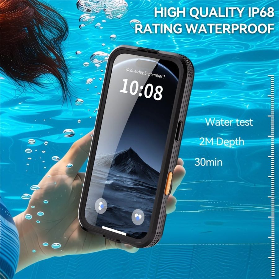 6601174469A-7 REDPEPPER For iPhone 17 Pro Max IP68 Waterproof Case Clear Back Phone Cover Compatible with MagSafe