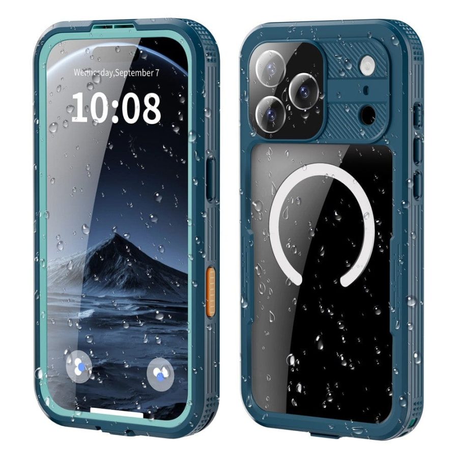 6601174469B-1 REDPEPPER For iPhone 17 Pro Max IP68 Waterproof Case Clear Back Phone Cover Compatible with MagSafe