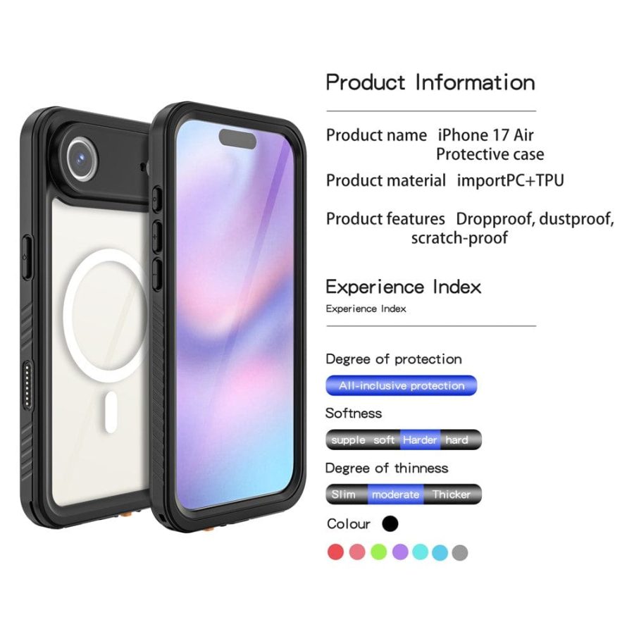 REDPEPPER FS / FM Series For iPhone Air Clear Case IP68 Waterproof Phone Cover | Compatible with MagSafe