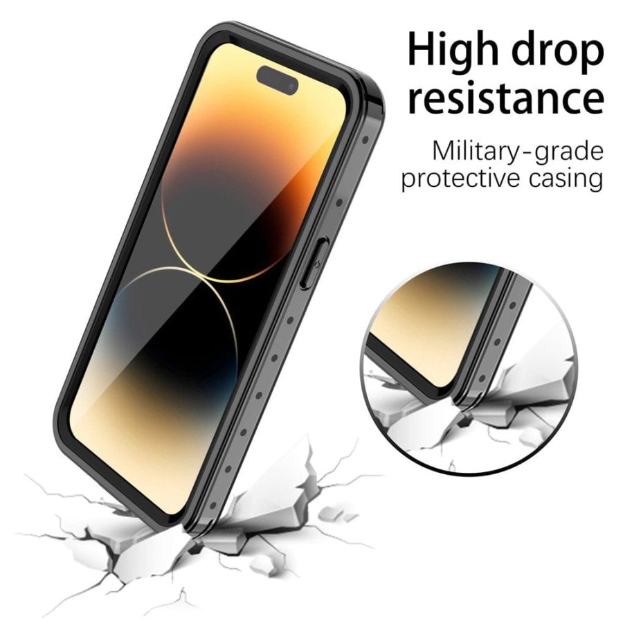 660117845A-5 REDPEPPER PRO Series for iPhone 14 Pro Max IP68 Waterproof Shockproof Clear Phone Case