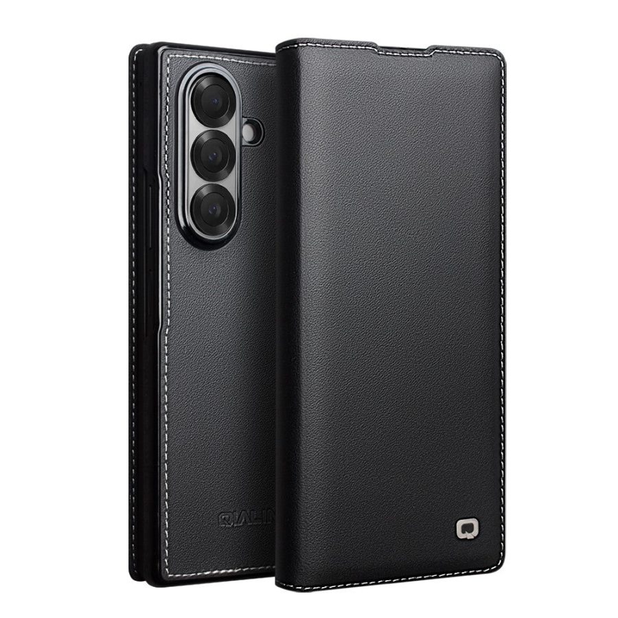 6601180057A-1 QIALINO For Samsung Galaxy Z Fold7 Case Genuine Leather Flip Phone Cover