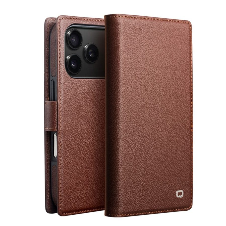 QIALINO For iPhone 17 Pro Max Detachable Wallet Case Compatible with MagSafe Genuine Leather Phone Cover