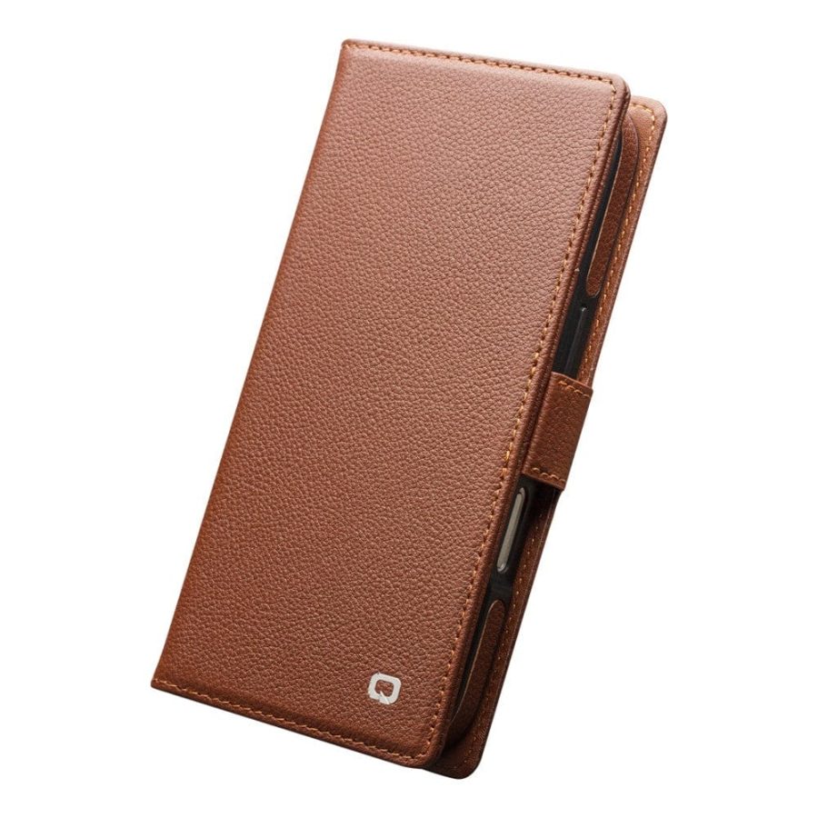 QIALINO For iPhone 17 Pro Max Detachable Genuine Leather Wallet Case Compatible with MagSafe Phone Cover