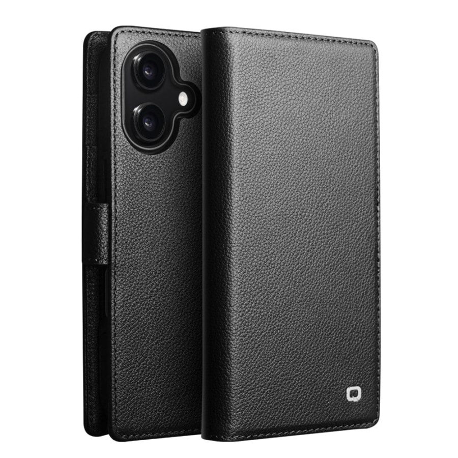 6601180066A-1 QIALINO For iPhone 17 Detachable Genuine Leather Wallet Case Compatible with MagSafe Phone Cover