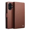 6601180066B-1 QIALINO For iPhone 17 Detachable Genuine Leather Wallet Case Compatible with MagSafe Phone Cover