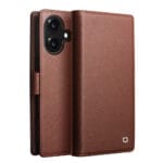 QIALINO For iPhone 17 Detachable Genuine Leather Wallet Case Compatible with MagSafe Phone Cover