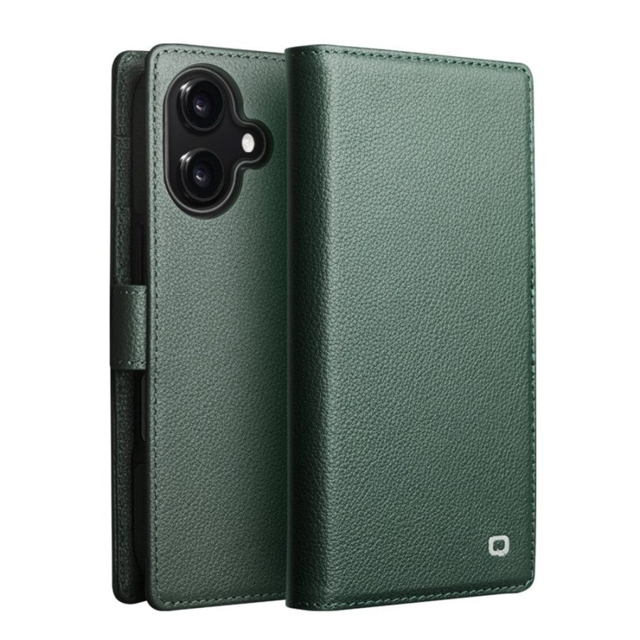 6601180066C-1 QIALINO For iPhone 17 Detachable Genuine Leather Wallet Case Compatible with MagSafe Phone Cover
