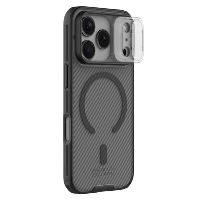 NILLKIN Camshield Pro Magnetic Series For iPhone 17 Pro Max Case Clear Black Phone Cover with Camera Slider