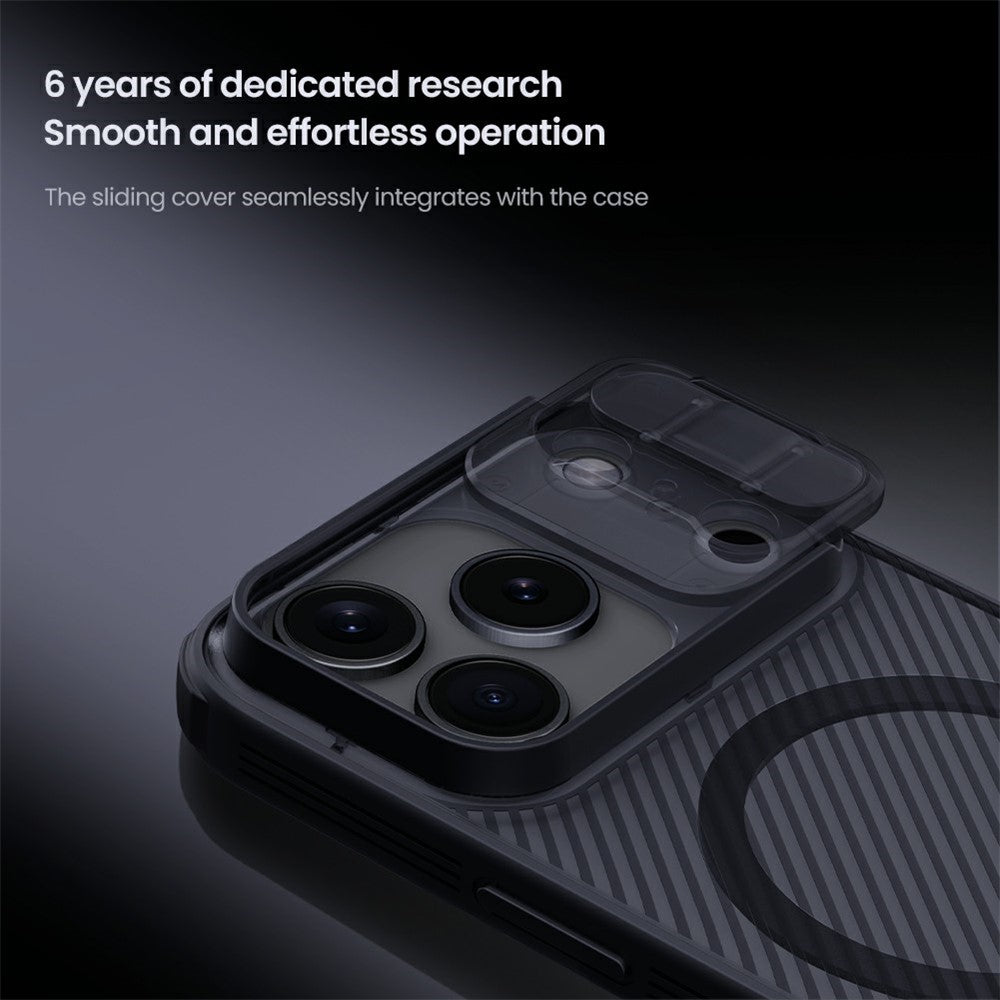 NILLKIN Camshield Pro Magnetic Series For iPhone 17 Pro Max Case Clear Black Phone Cover with Camera Slider - Image 8