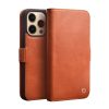 QIALINO For iPhone 14 Pro Case Drop-Proof Business Style Genuine Leather Wallet Magnetic Closure Phone Cover