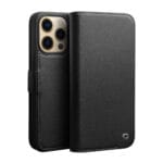 QIALINO For iPhone 14 Pro Case Drop-Proof Business Style Genuine Leather Wallet Magnetic Closure Phone Cover