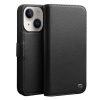 QIALINO For iPhone 14 Plus Case Drop-Proof Business Style Genuine Leather Wallet Magnetic Closure Phone Cover