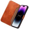 QIALINO For iPhone 14 Case Business Style Genuine Leather Magnetic Closure Flip Phone Cover