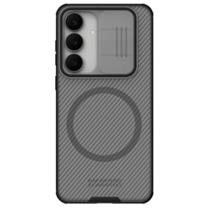 NILLKIN Camshield Pro Magnetic Series For Samsung Galaxy S25 FE Case TPU-PC Clear Black Phone Cover with Camera Slider