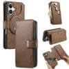 CASENEO MW-02 For iPhone 17 Case Detachable Magnetic Leather Flip Phone Cover Brown by The Case Factory