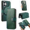 CASENEO MW-02 For iPhone 17 Case Detachable Magnetic Leather Flip Phone Cover Green by The Case Factory